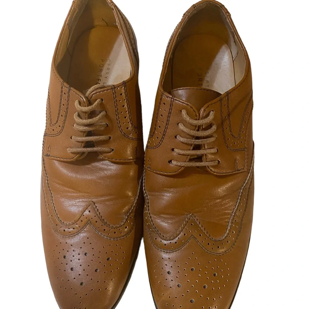 Perry Ellis Men’s Classic Oxford Wingtips Brown Shoes -Size 8.5‎